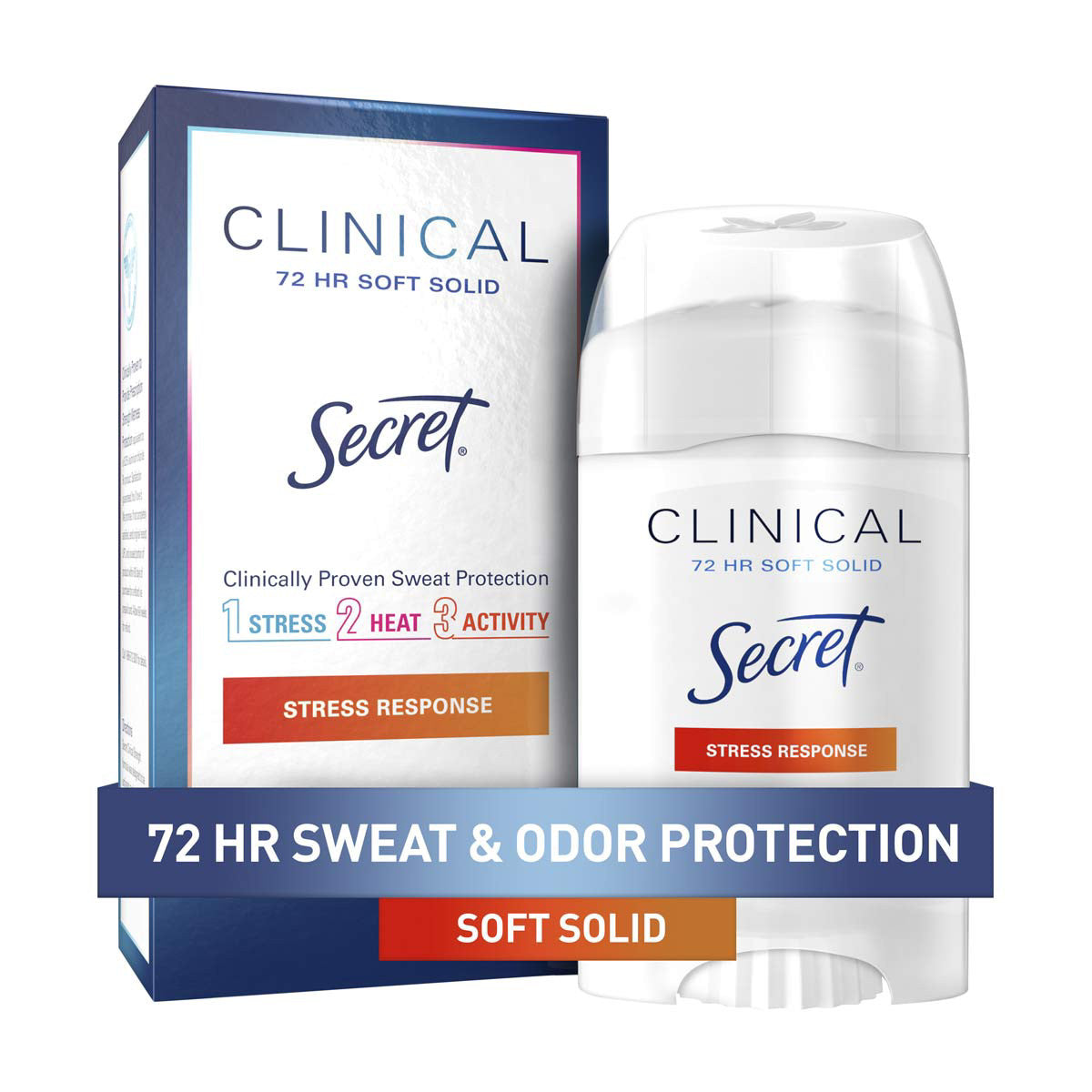 Secret Clinical Strength Soft Solid Antiperspirant and Deodorant for Women, Stress Response, 1.6 oz
