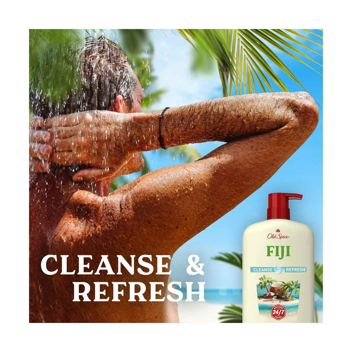 Old Spice Men's Body Wash Fiji with Palm Tree, 24/7 Shower Fresh, 25 oz