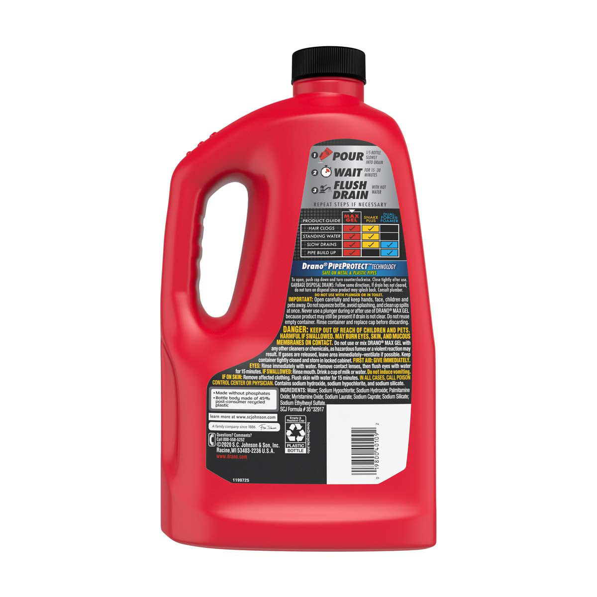 Drano® Max Gel Clog Remover, 80 oz, 1 ct