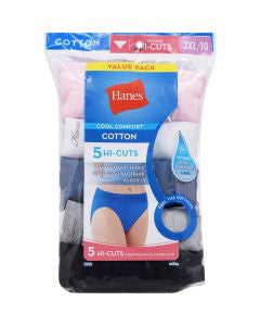 Hanes Women's Hi-Cuts Underwear, Size 7 - 5 Pack