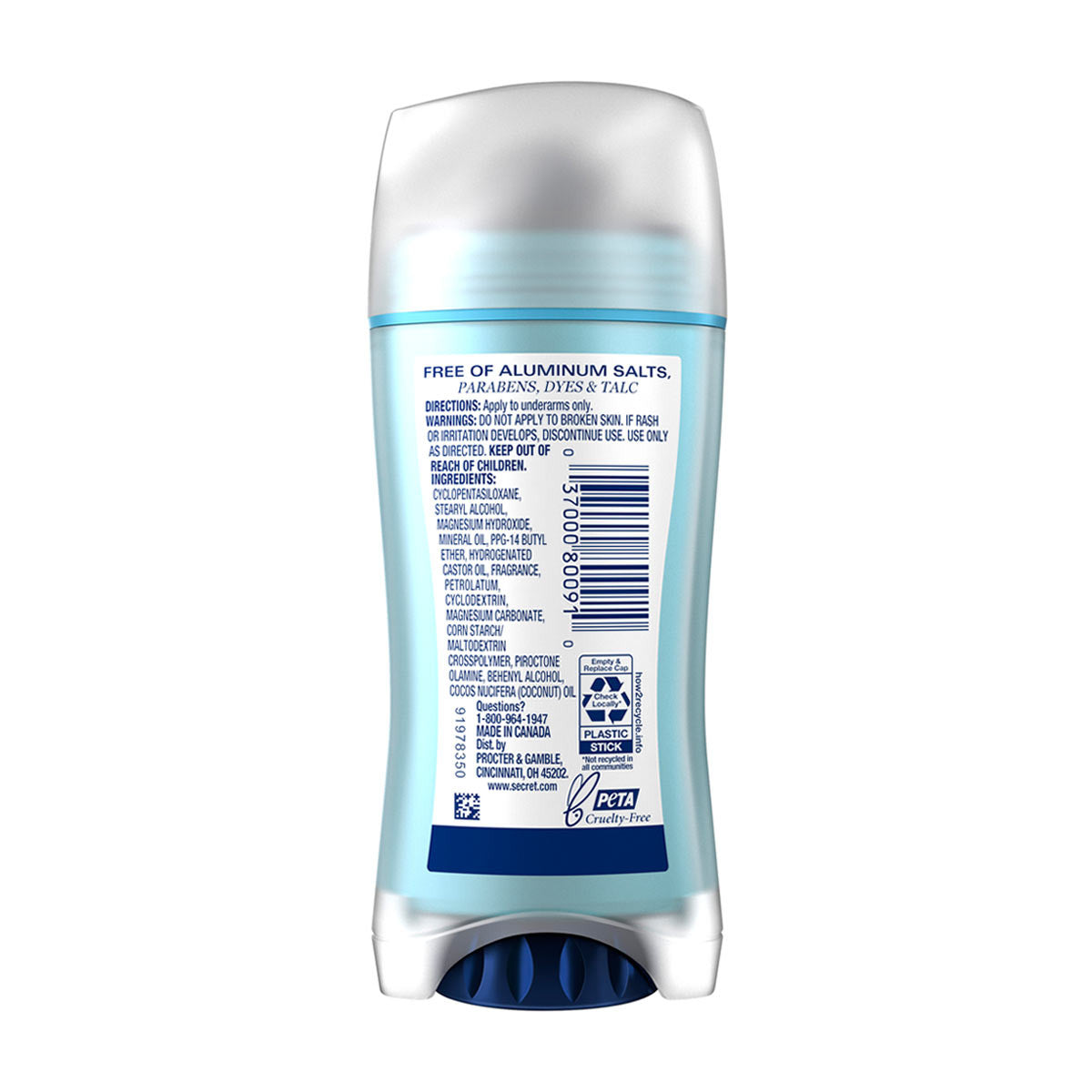 Secret Aluminum Free Deodorant for Women, Coconut, 2.4 oz