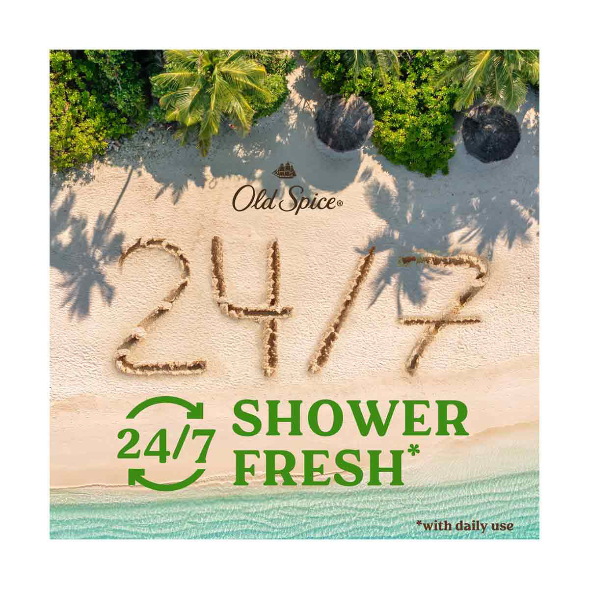 Old Spice Men's Body Wash Fiji with Palm Tree, 24/7 Shower Fresh, 25 oz