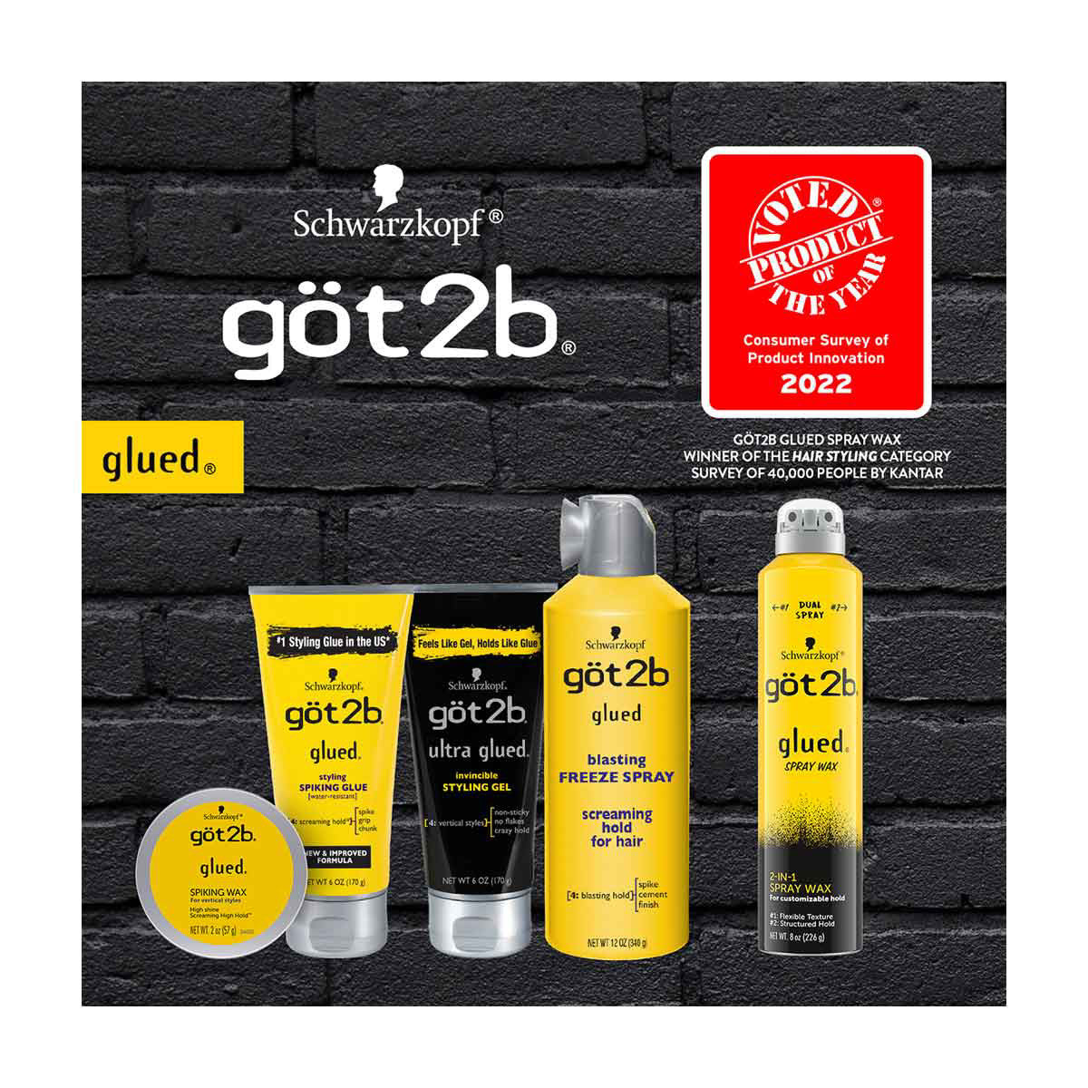Got2b Ultra Glued Invincible Styling Hair Gel, 6 oz