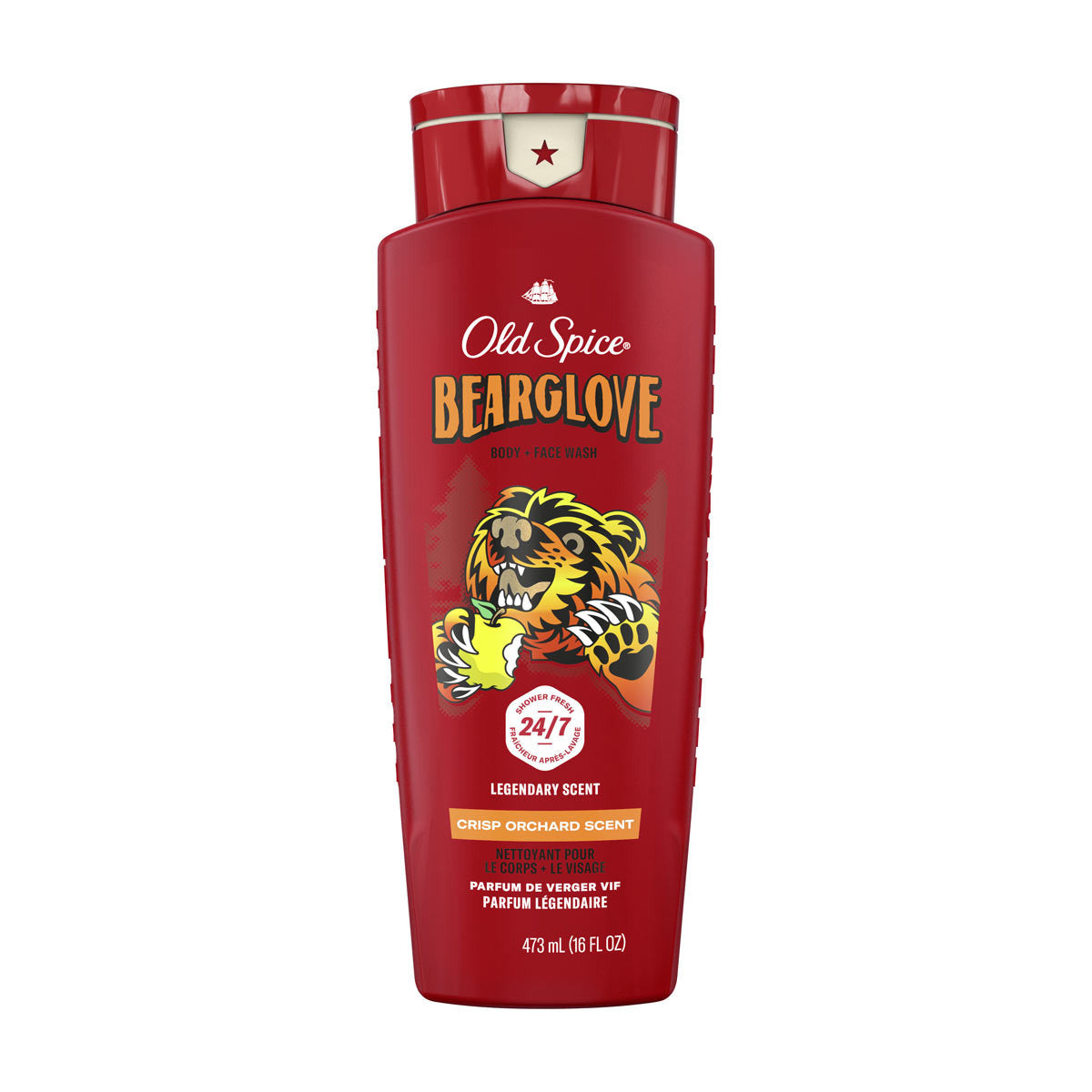 Old Spice Cleansing Body Wash for Men, 24/7 Shower Clean, Bearglove, Crisp Orchard Scent, 16 oz