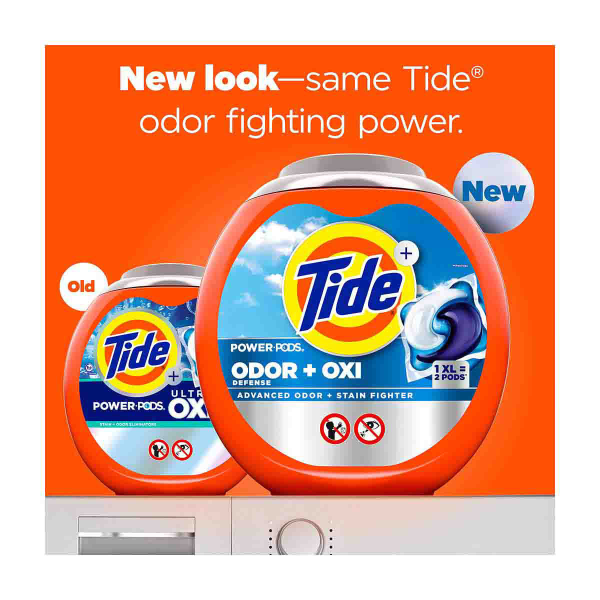 Tide Odor Defense + Oxi Laundry Detergent Pacs, Original Scent, 106 Count, Advanced Odor + Stain Fighter
