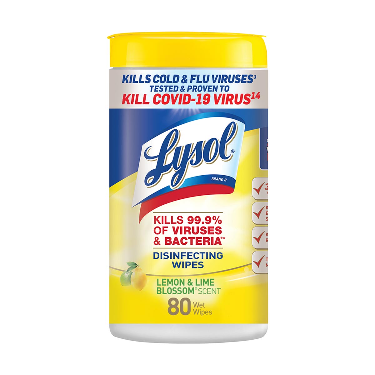 Lysol Disinfectant Wipes, Lemon and Lime Blossom, 80 ct