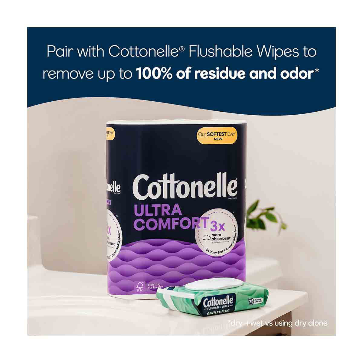 Cottonelle Ultra Comfort Toilet Paper, Strong Toilet Tissue, 9 Mega Rolls (9 Mega Rolls = 36 Regular Rolls), 244 Sheets Per Roll