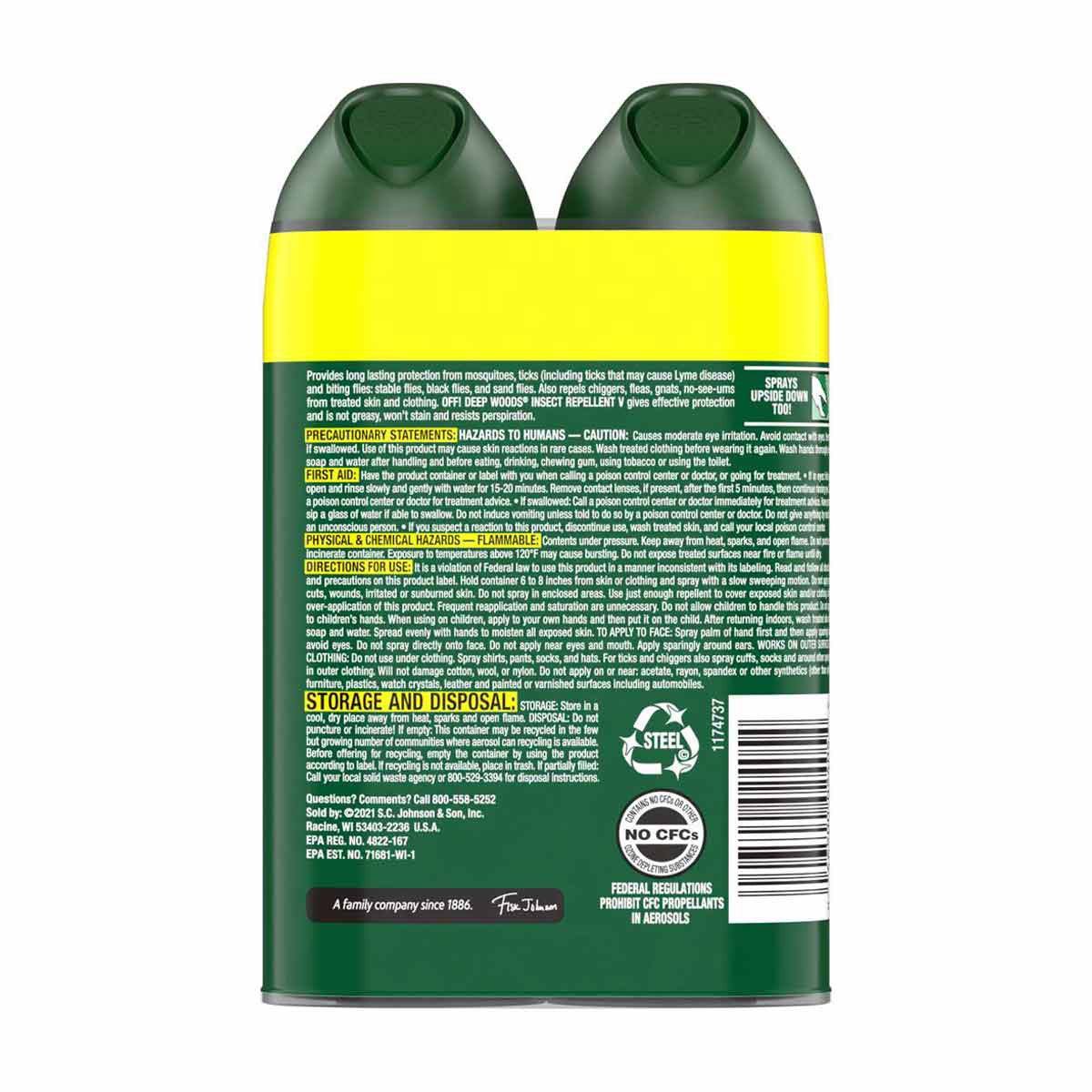 OFF! Deep Woods Insect Repellent V, Up to 8 Hours of Mosquito Protection, 6 oz, 2 Count