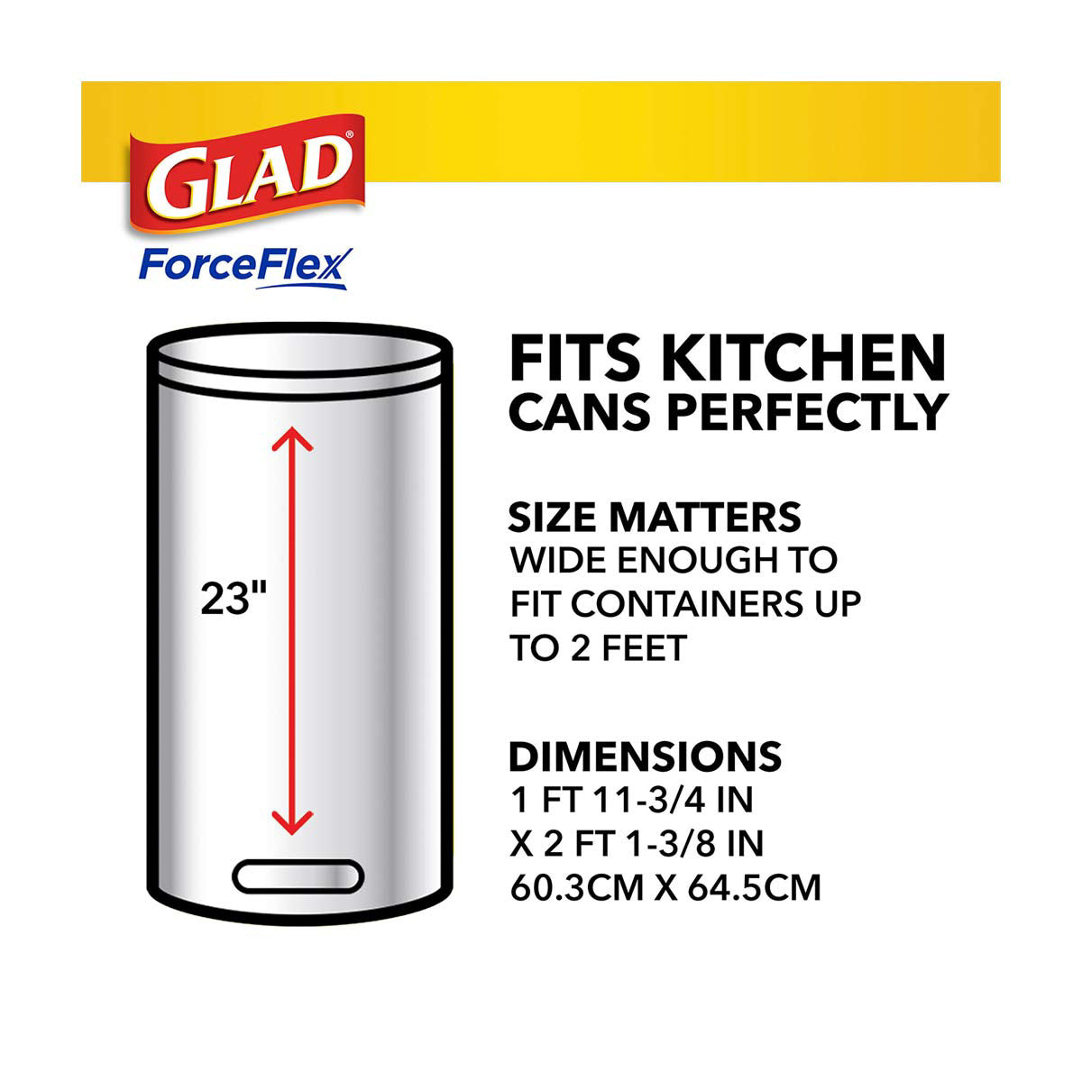 Glad ForceFlex Drawstring Tall Kitchen Scented Trash Bags, 13 gal - 22 ct