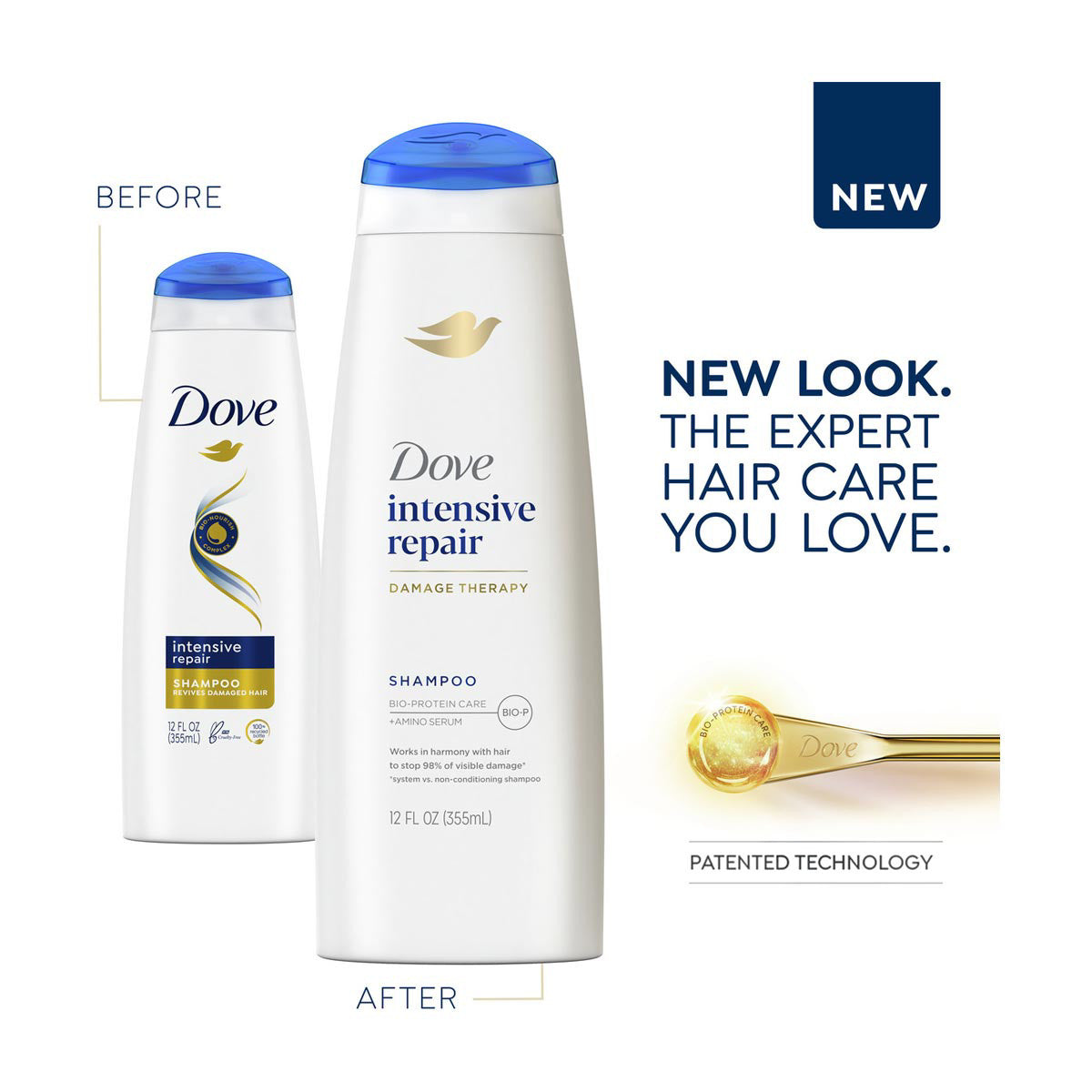 Dove Intensive Repair Shampoo and Conditioner Set, 12 fl oz