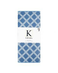 For The Kitchen Dish Drying Mat - Blue Diamond Check