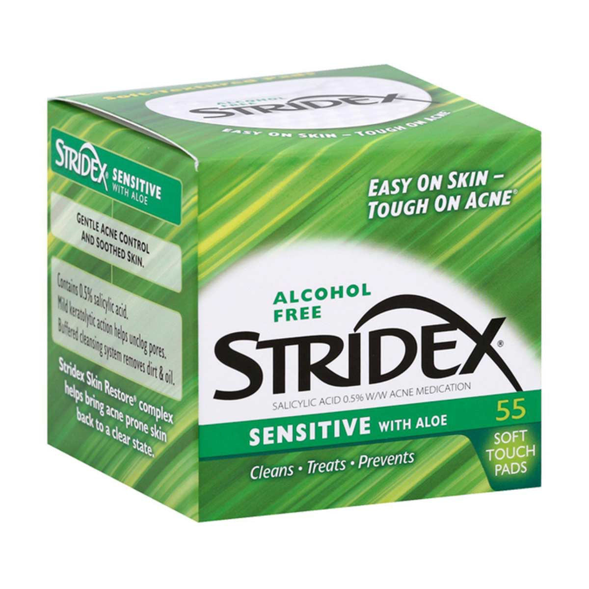 Stridex Sensitive Acne Medication, 55 ct