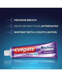 Colgate Max Fresh Knockout Toothpaste with Mini Breath Strips, Electric Mint - 2.5 oz