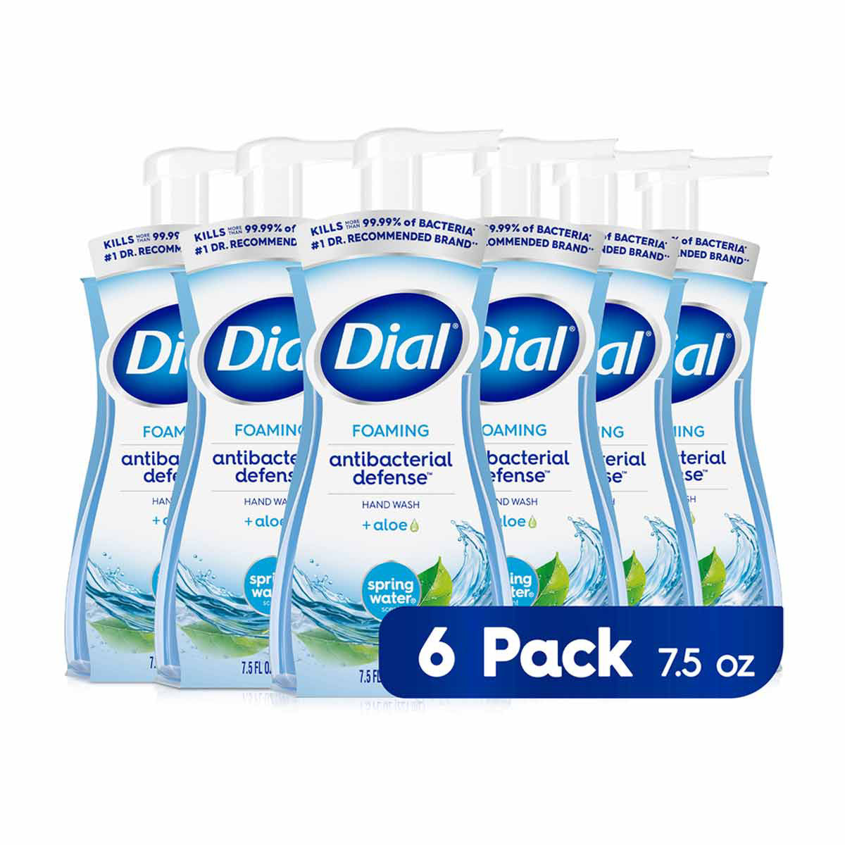 Dial Foaming Antibacterial Defense Hand Wash, Spring Water, 7.5 fl oz
