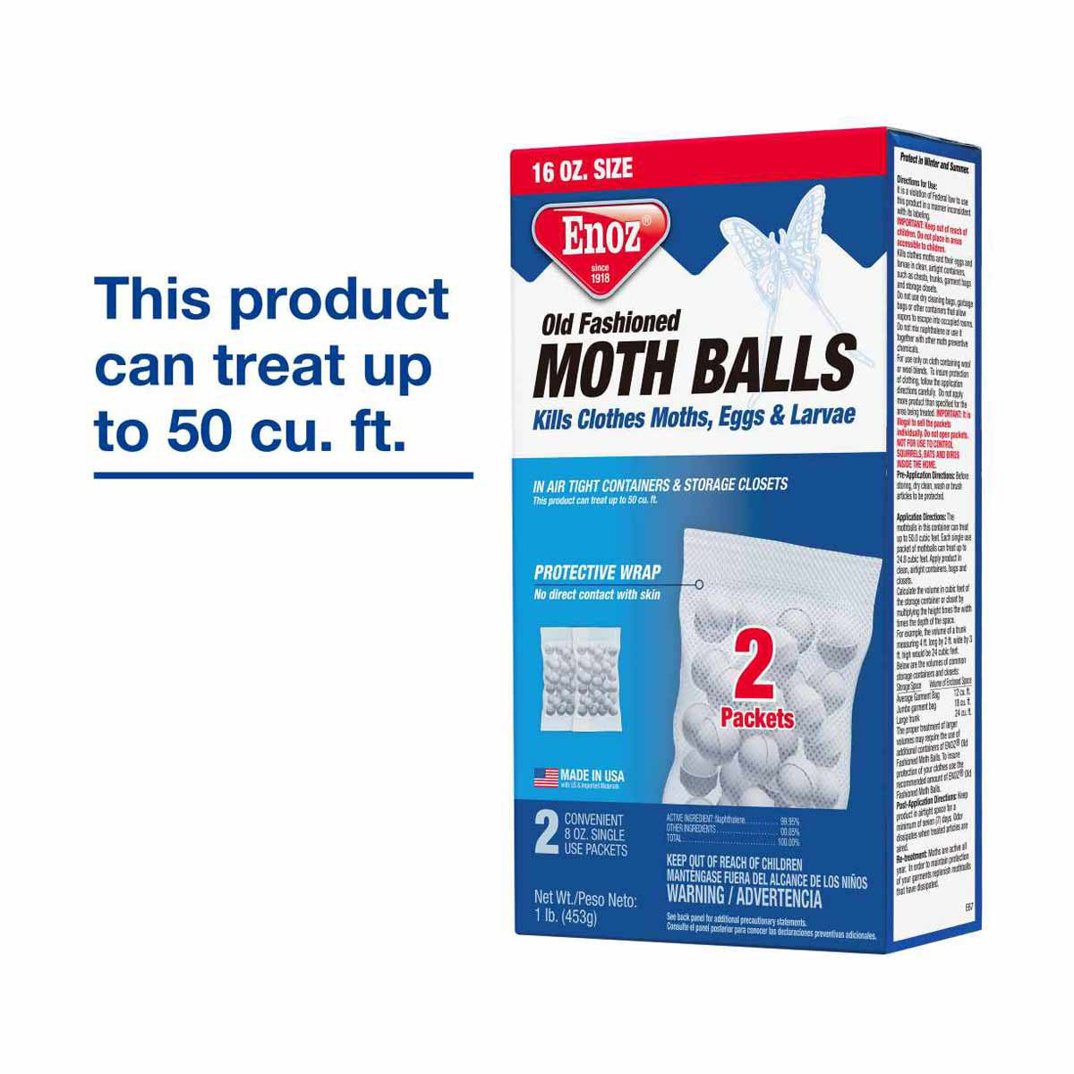 Enoz Old Fashioned Moth Balls, 16 oz - 2 ct