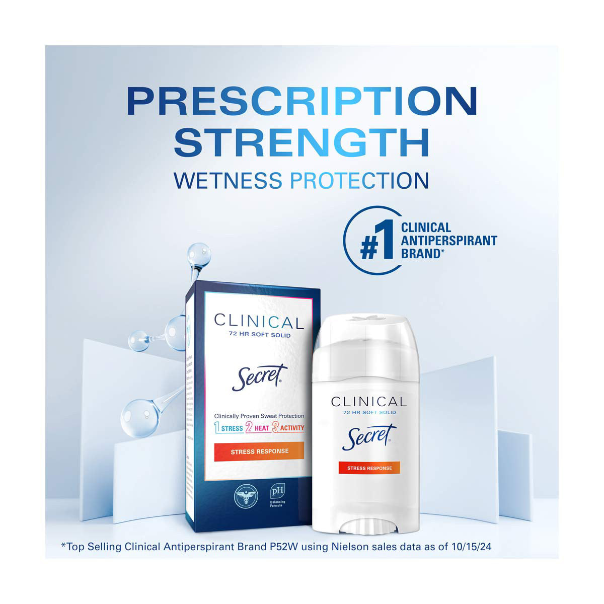 Secret Clinical Strength Soft Solid Antiperspirant and Deodorant for Women, Stress Response, 1.6 oz