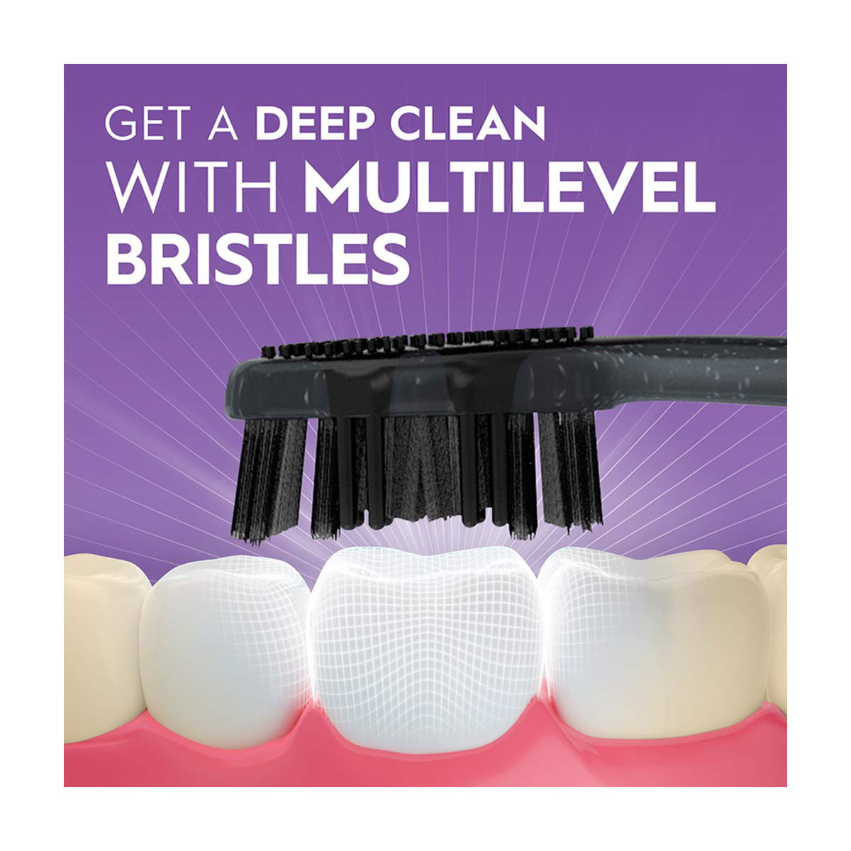 Oral-B Advanced Whitening Charcoal Toothbrushes, Medium, 2 ct