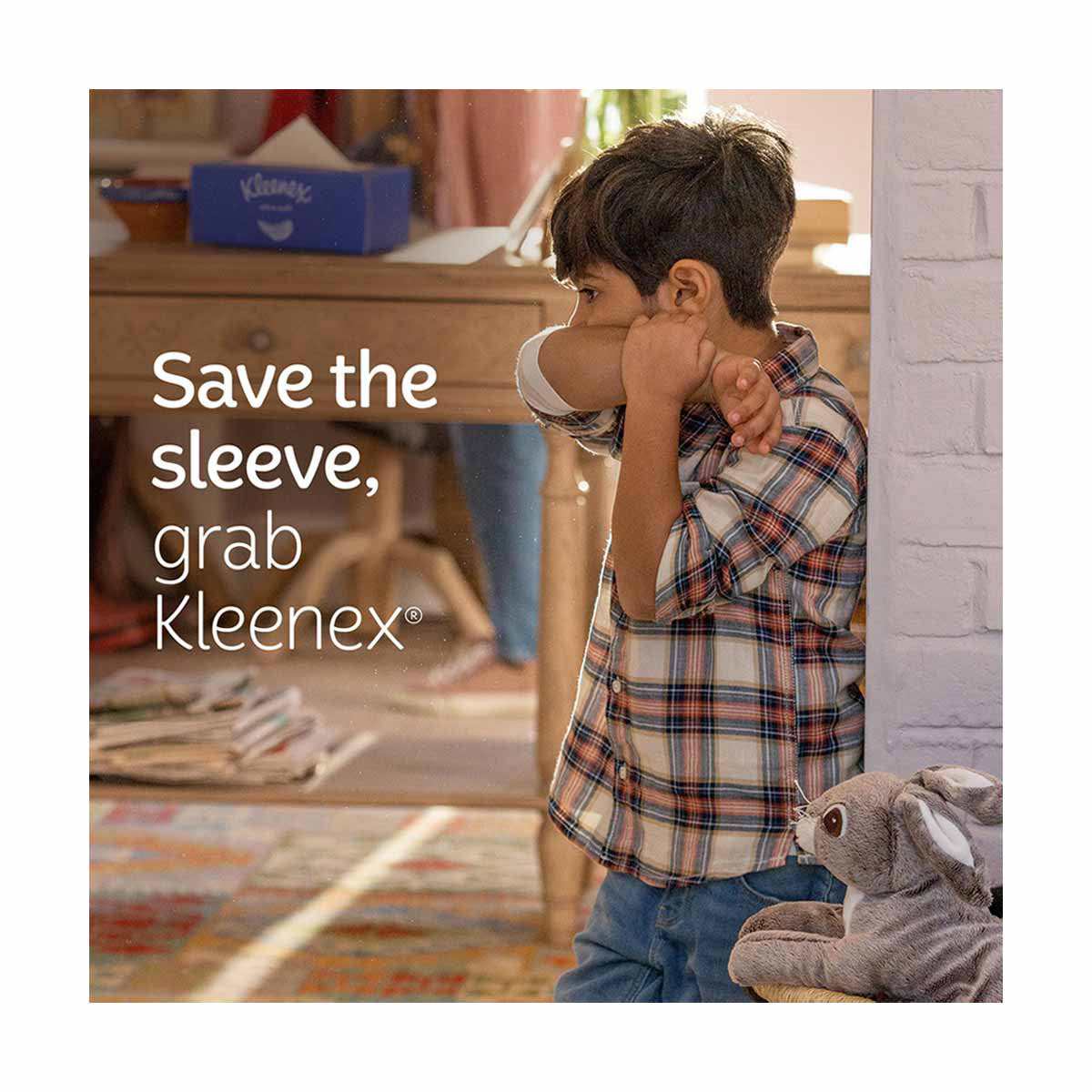 Kleenex Trusted Care Everyday Clean Facial Tissues, 1 Flat Box, 72 ct