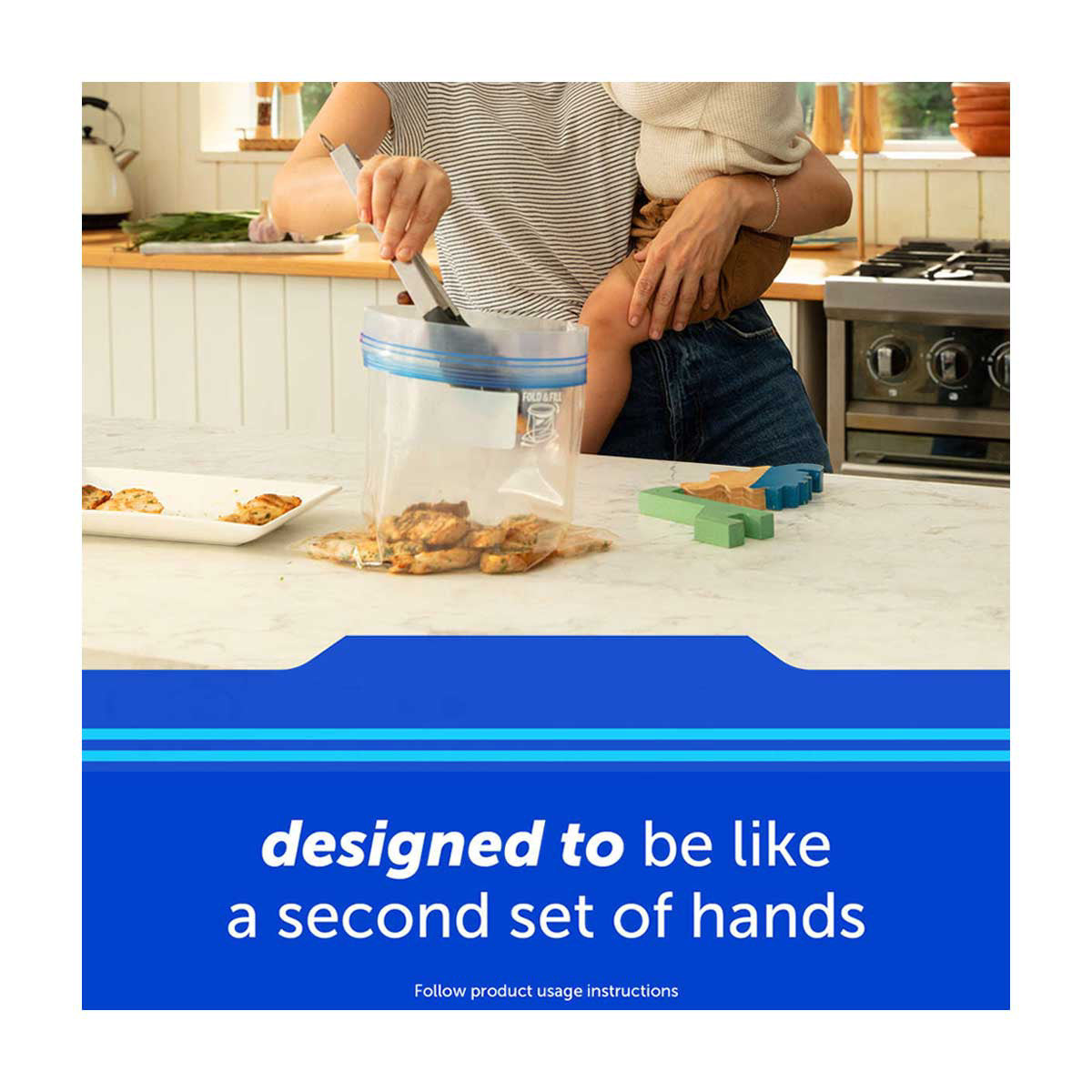Ziploc® Brand Freezer Bags with New Stay Open Design, Quart, 48 ct