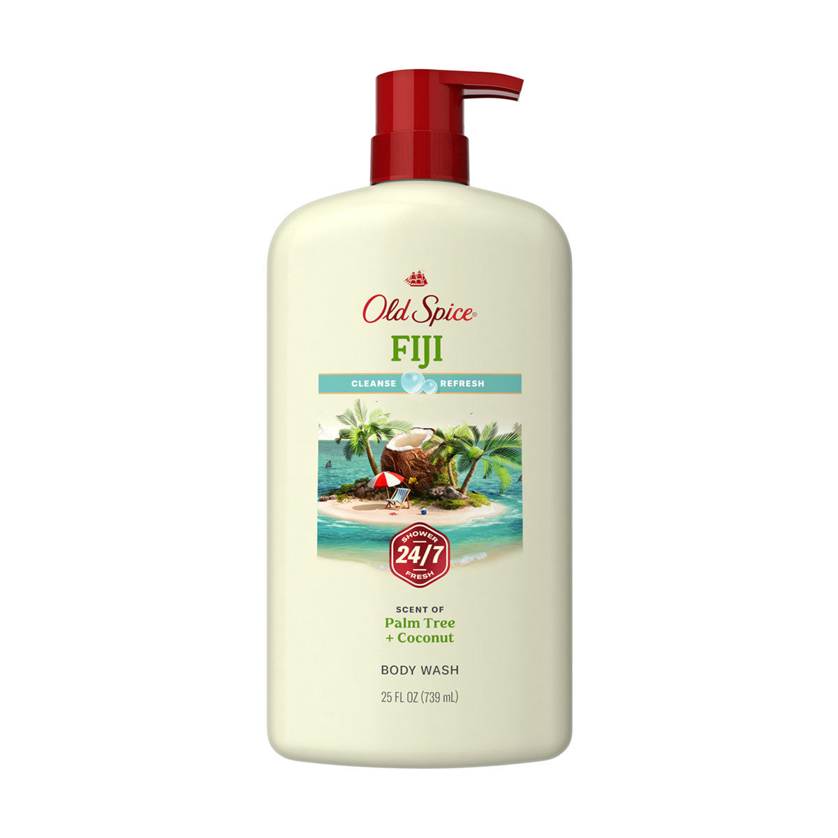 Old Spice Men's Body Wash Fiji with Palm Tree, 24/7 Shower Fresh, 25 oz