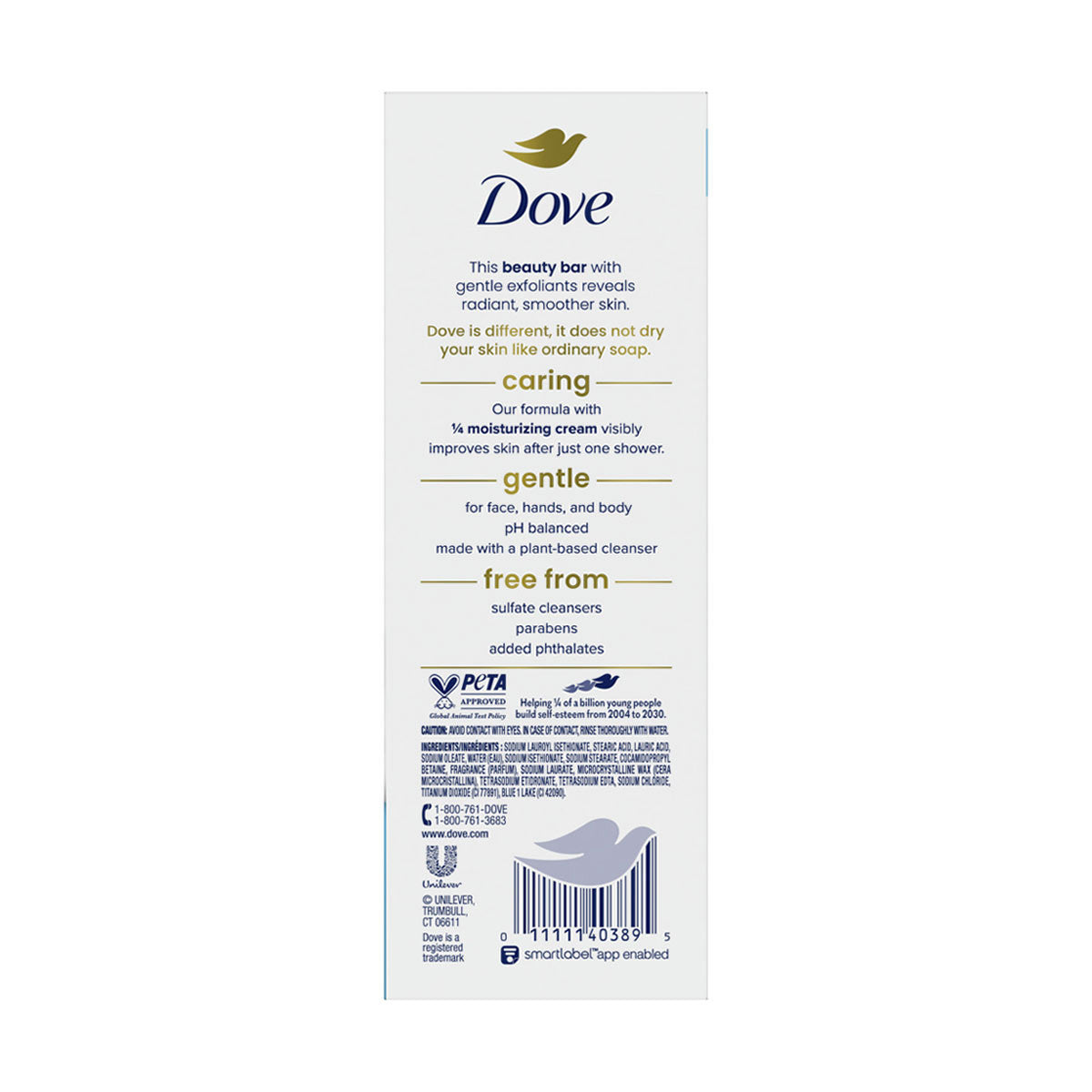 Dove Beauty Bar Soap, Gentle Exfoliating, 3.17 oz, 6 ct