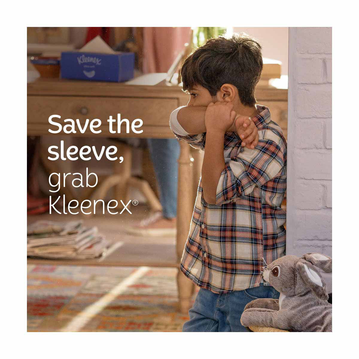 Kleenex Trusted Care Everyday Clean Facial Tissues, 1 Flat Box, 200 ct