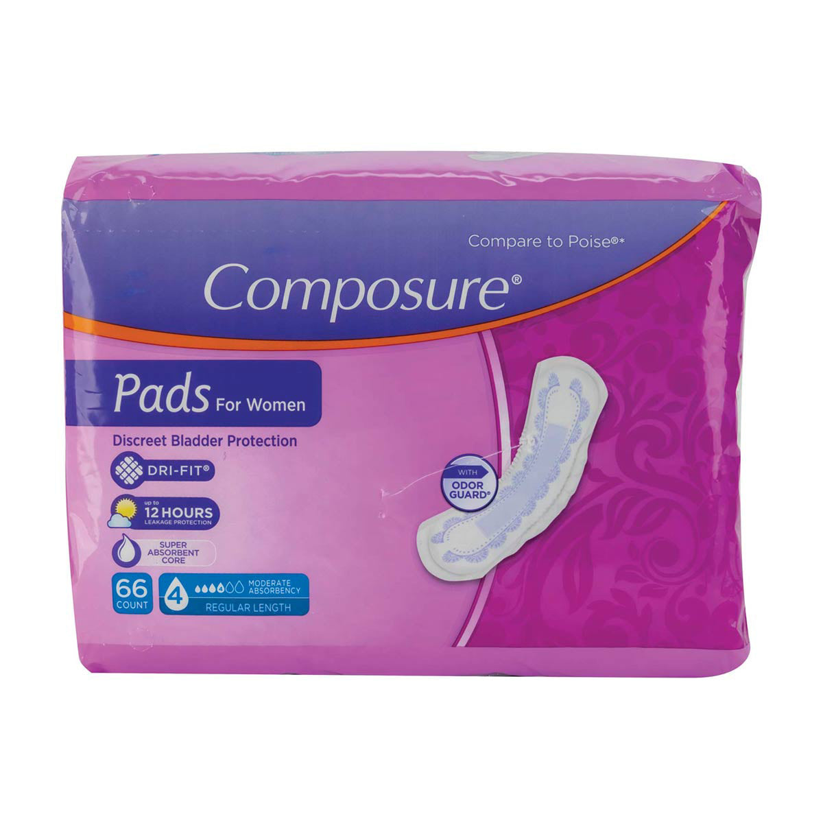 Composure Pads for Women, 66 ct