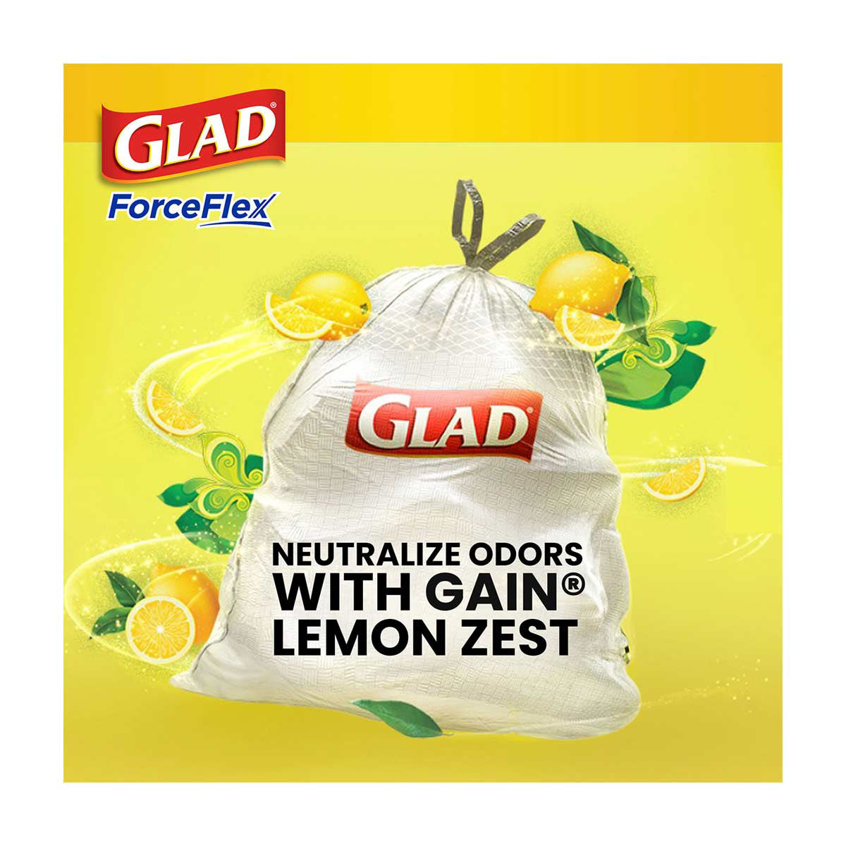 Glad ForceFlex Drawstring Tall Kitchen Scented Trash Bags, 13 gal - 22 ct