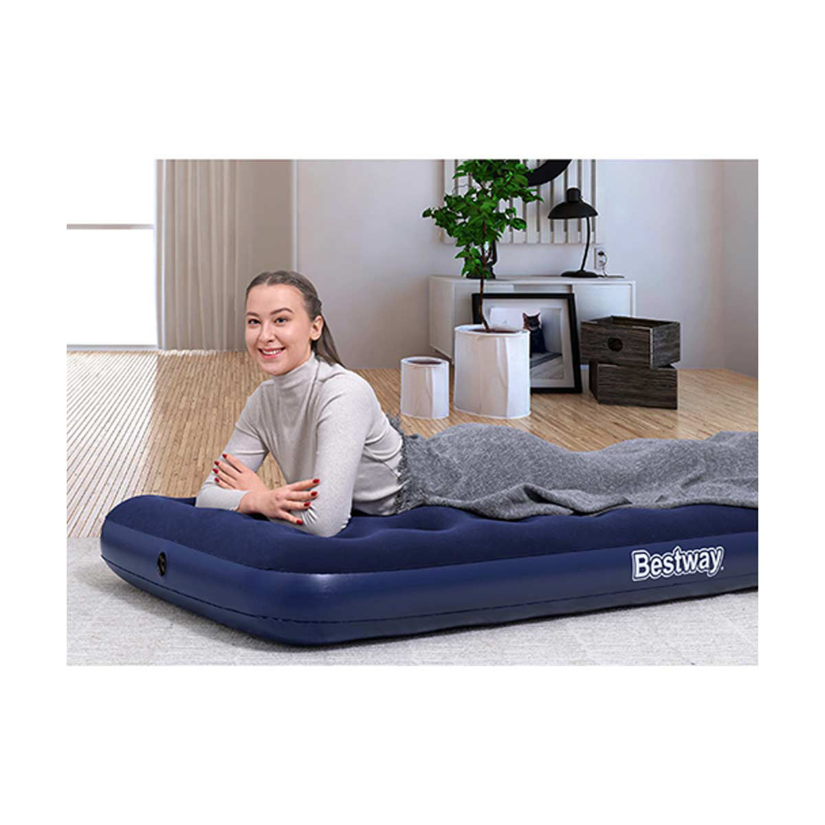 Bestway Air Mattress Twin with Handheld AC Pump, 8.75 Inches