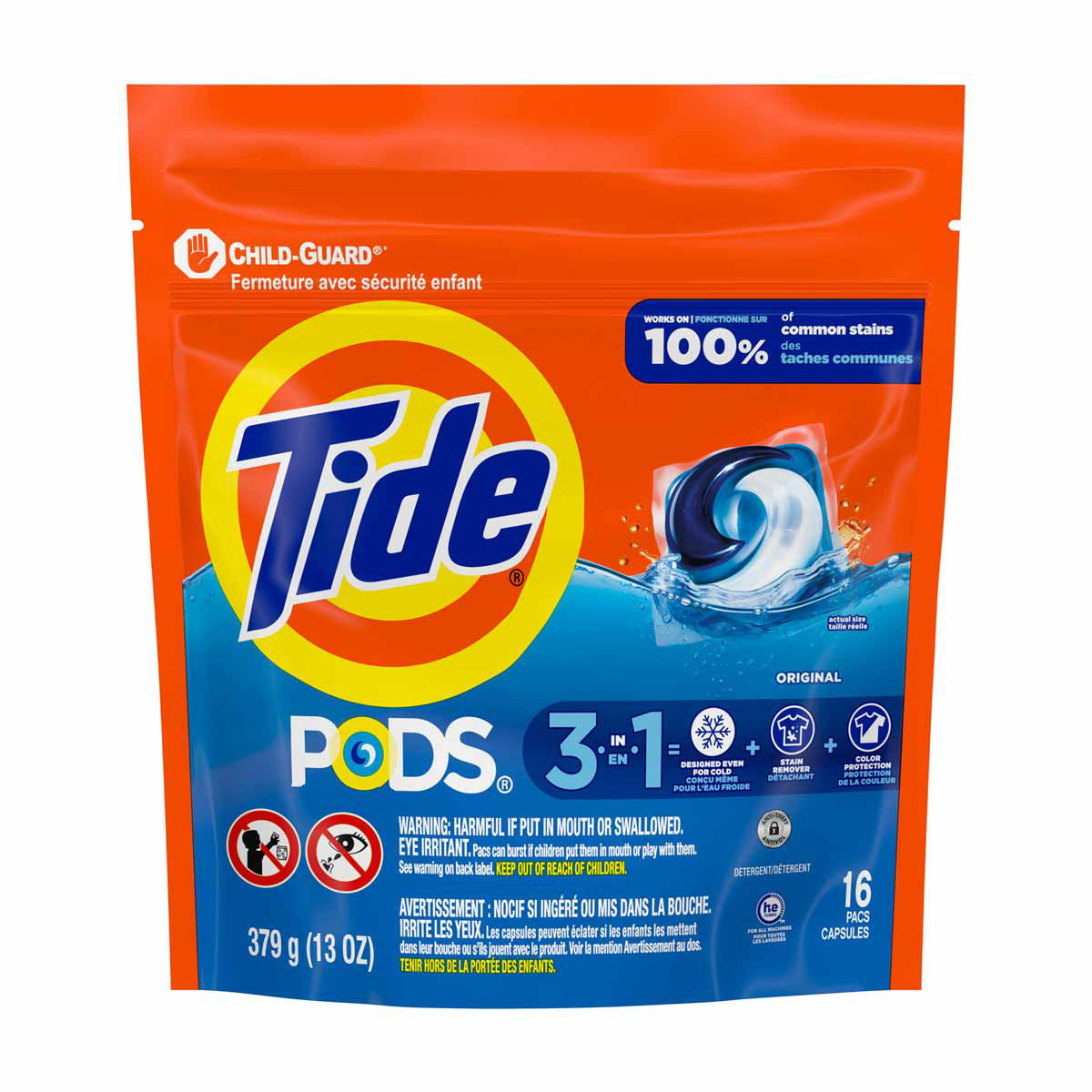 Tide PODS Laundry Detergent Pacs, Original Scent, 16 Count, Powerful 3-in-1 Clean in one Step, HE Compatible