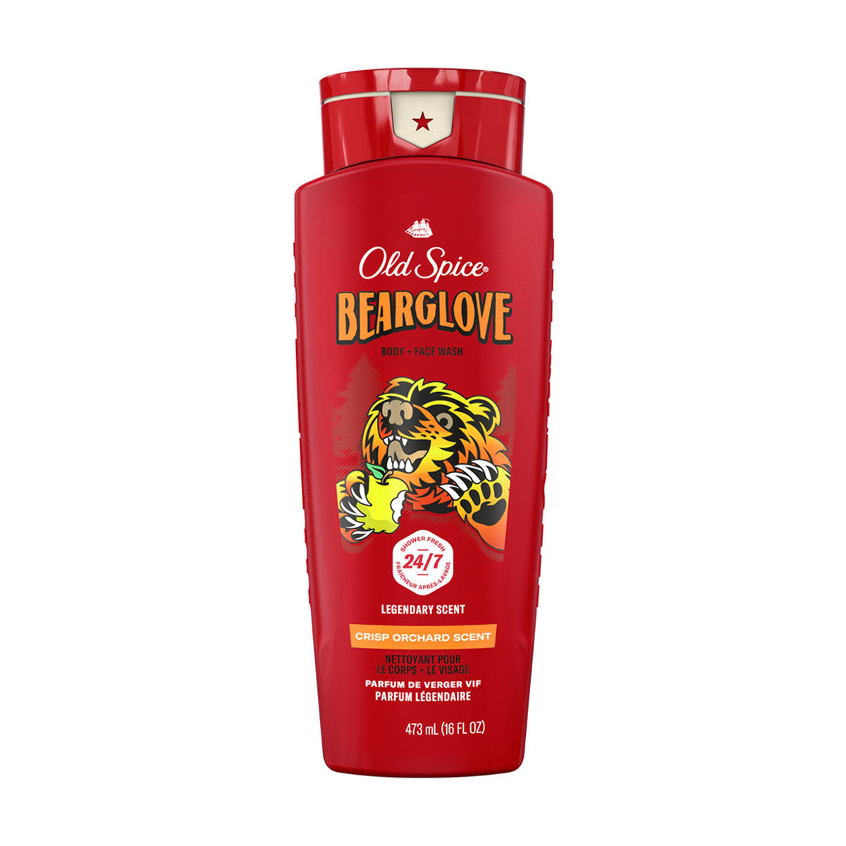 Old Spice Cleansing Body Wash for Men, 24/7 Shower Clean, Bearglove, Crisp Orchard Scent, 16 oz