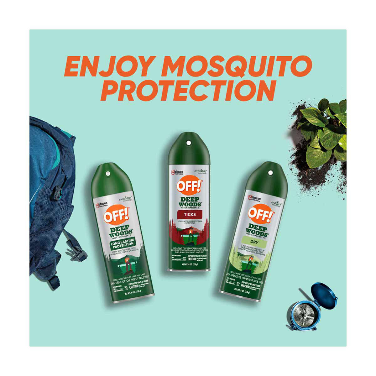 OFF! Deep Woods Insect Repellent V, Up to 8 Hours of Mosquito Protection, 6 oz, 2 Count