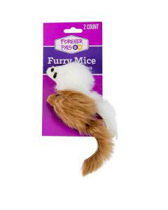 Forever Pals Furry Mice Cat Toy, 2 ct