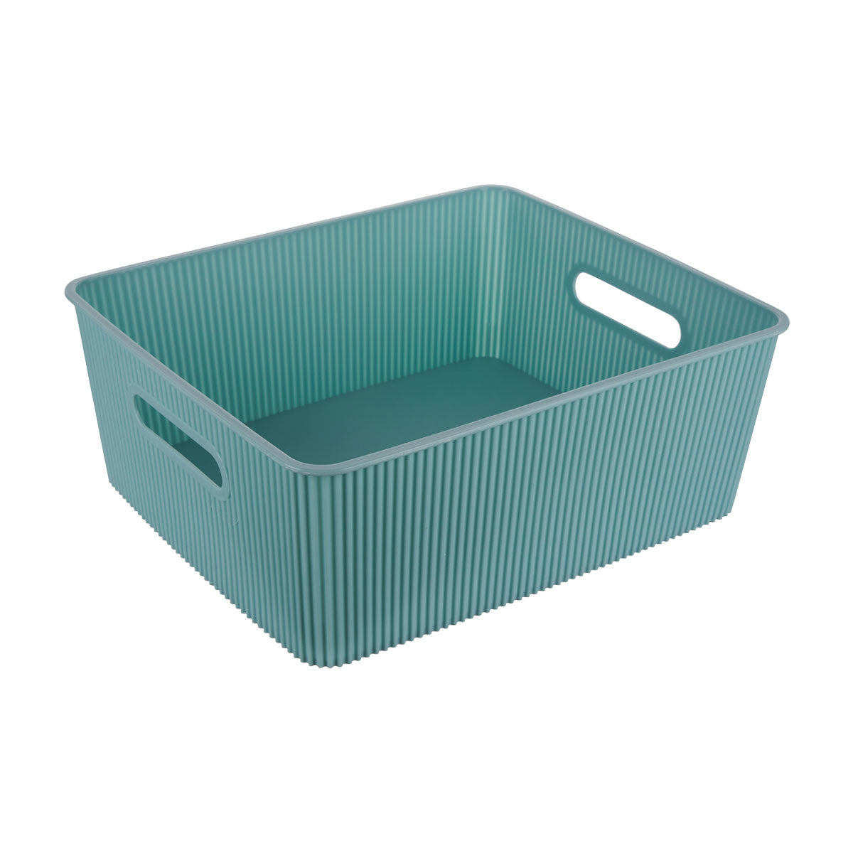 Ribbed Laundry Bin with Handles, Medium, Assorted