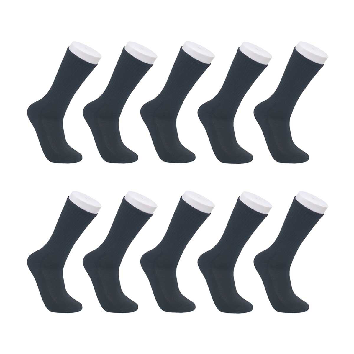 Zone Pro Men's Half Cushion Crew Socks, Shoe Size 6-12, Black, 10 pk