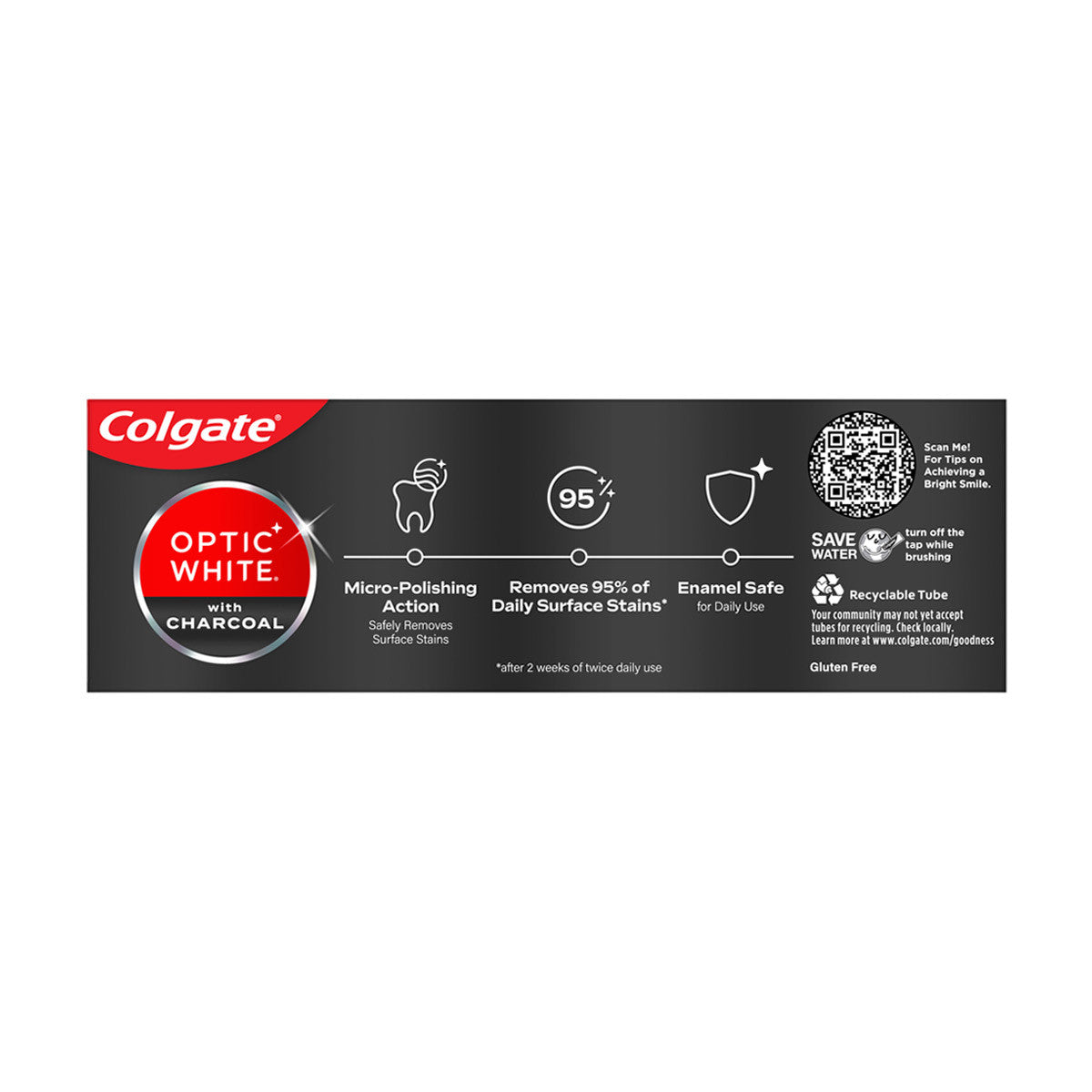 Colgate Optic White with Charcoal Whitening Toothpaste with Cool Mint Flavor
