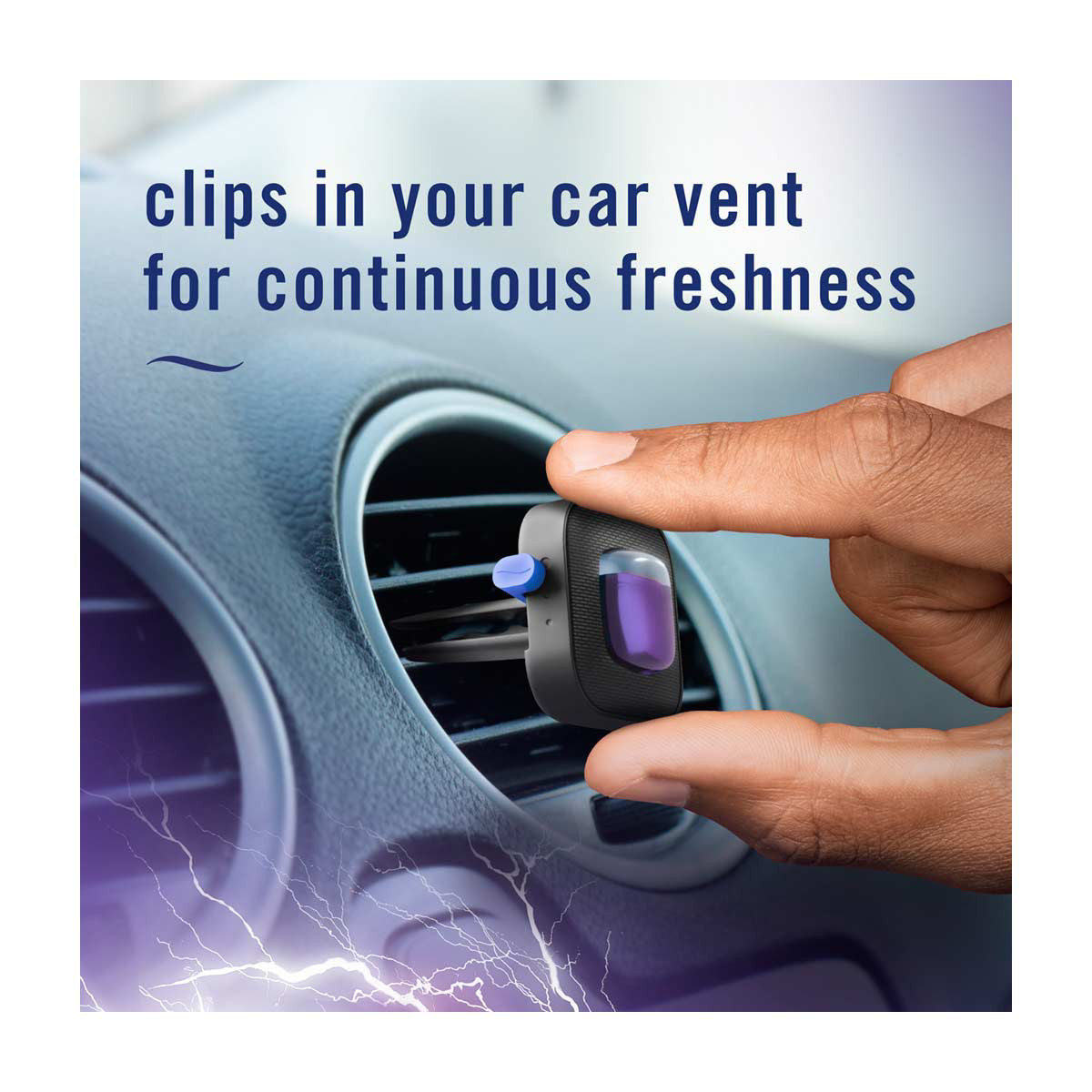 Febreze AUTO Air Freshener, Odor-Fighting Automotive Vent Clip, Midnight Storm Scent, 1 Count