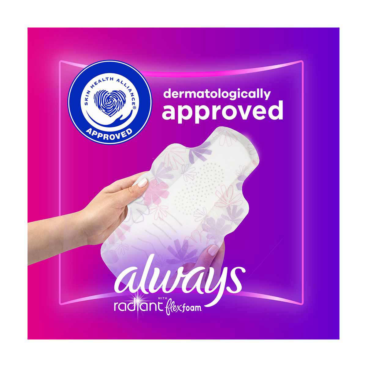 Always Radiant with Flexfoam Pads, Extra Heavy Flow - 22 ct