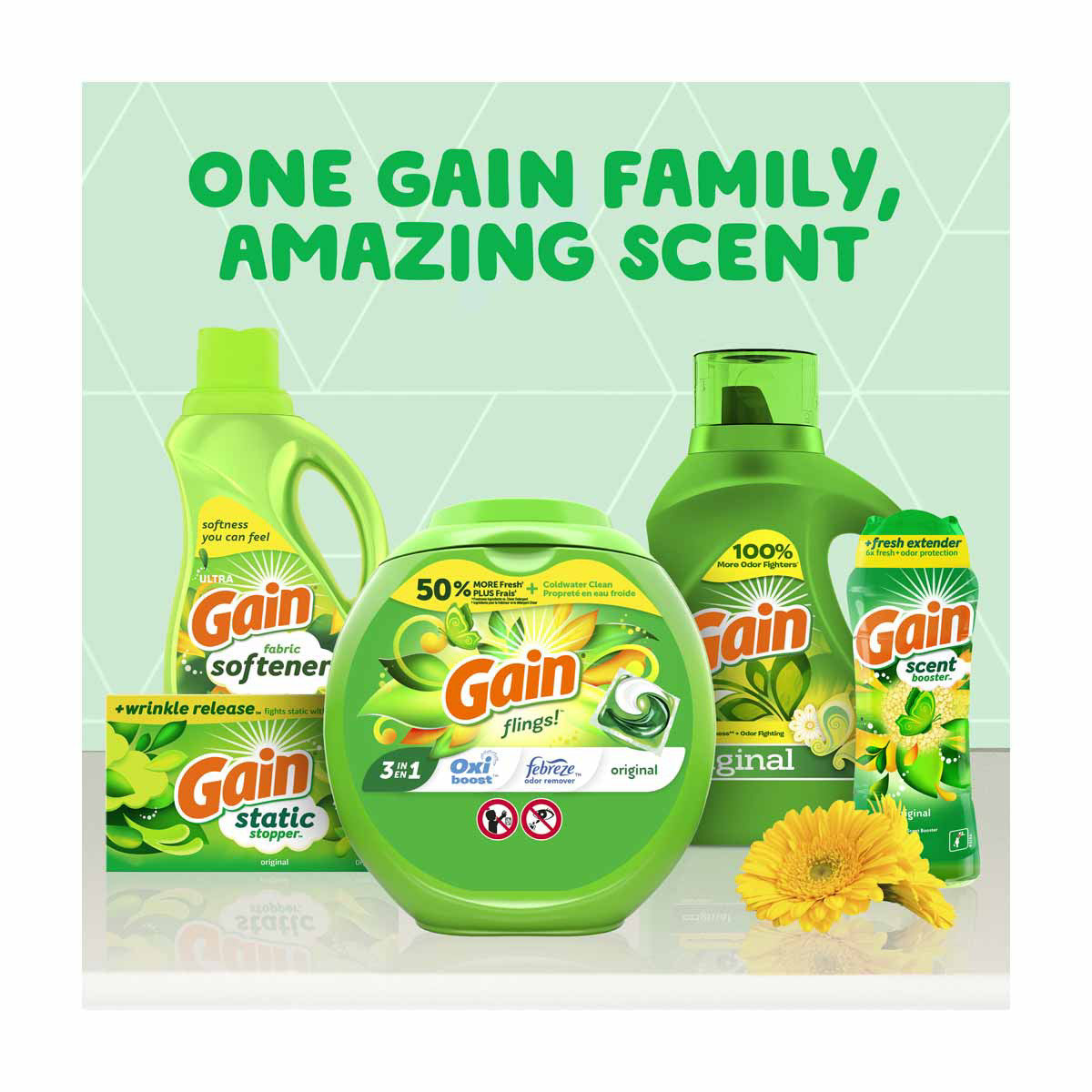 Gain Liquid Laundry Detergent, Original Scent, 46 fl oz, 32 loads, Freshness + Odor Fighting, Laundry Detergent Liquid Soap, HE compatible