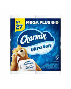 Charmin Ultra Soft Toilet Paper - Mega Plus Rolls, 6 ct