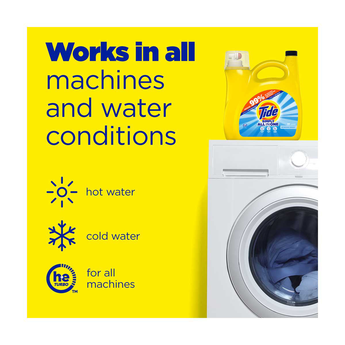 Tide Simply Clean & Fresh Liquid Laundry Detergent - Refreshing Breeze, 89 loads - 128 fl oz