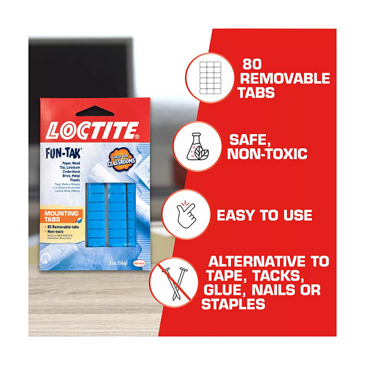 Loctite Fun-Tak Mounting Tabs, 80 ct