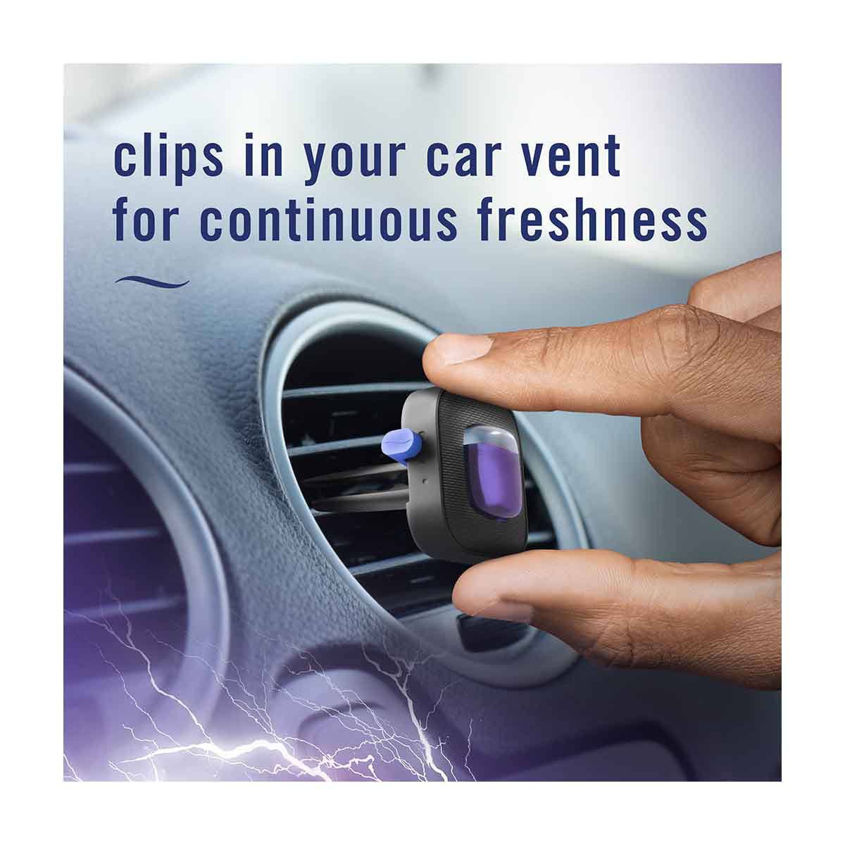Febreze AUTO Air Freshener, Odor-Fighting Automotive Vent Clip, Midnight Storm Scent, 1 Count