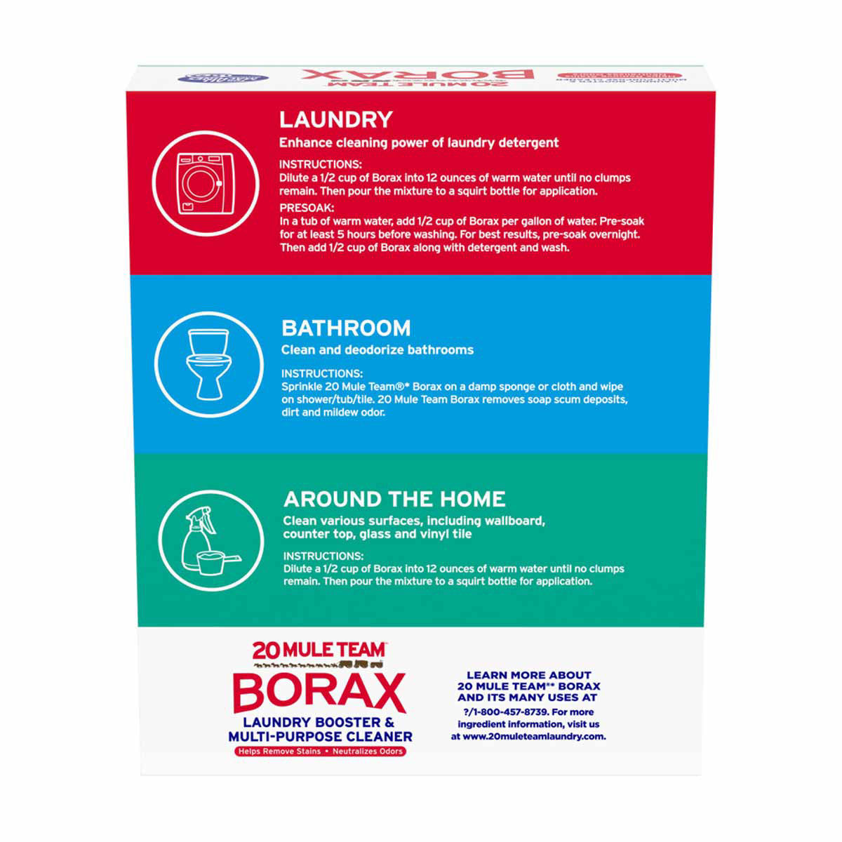 20 Mule Team Borax Laundry Detergent Booster & Multi-Purpose Household Cleaner, 65 oz