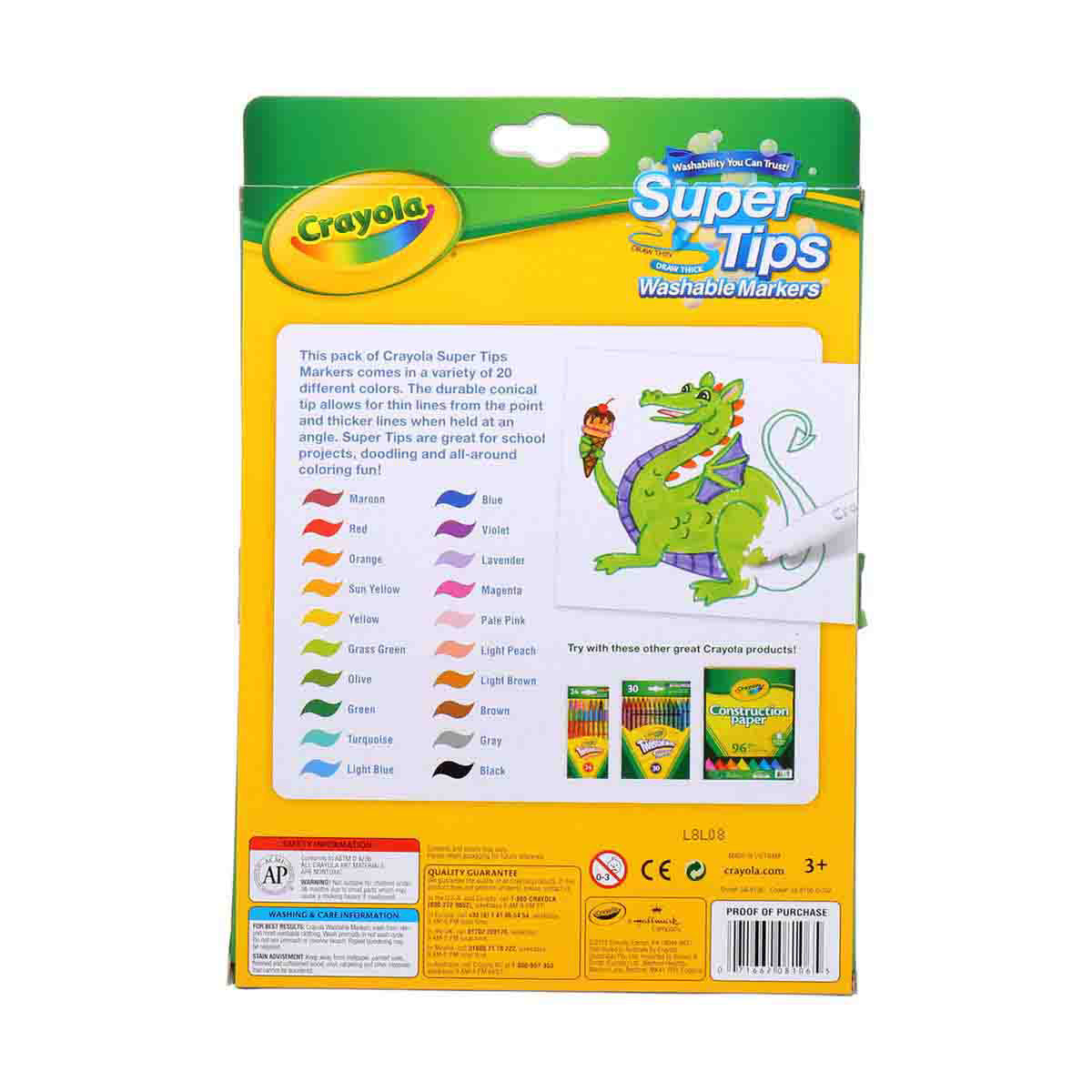 Crayola Super Tips Washable Markers, 20 Count