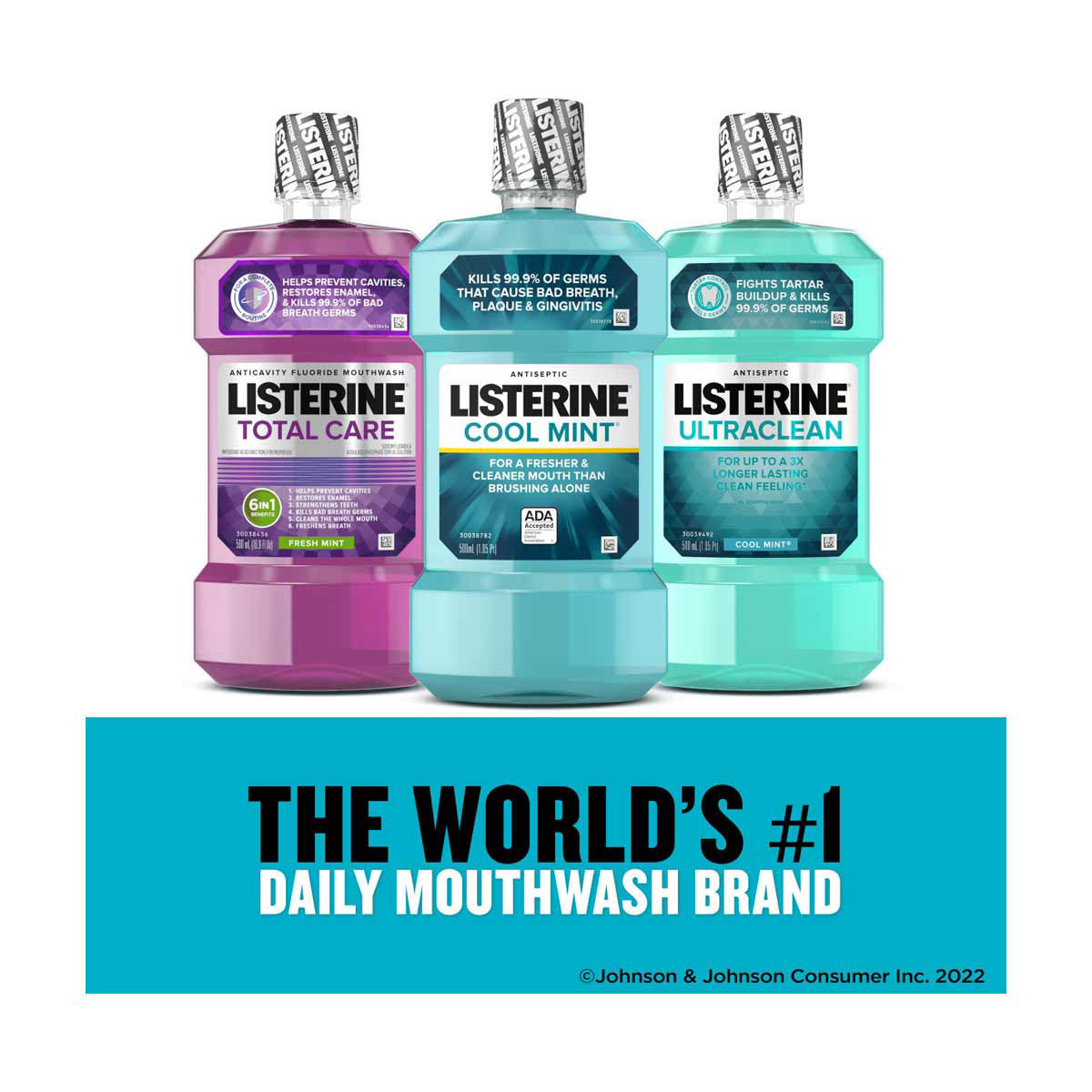 Listerine Cool Mint Antiseptic Mouthwash, 1 L - 33.8 fl oz