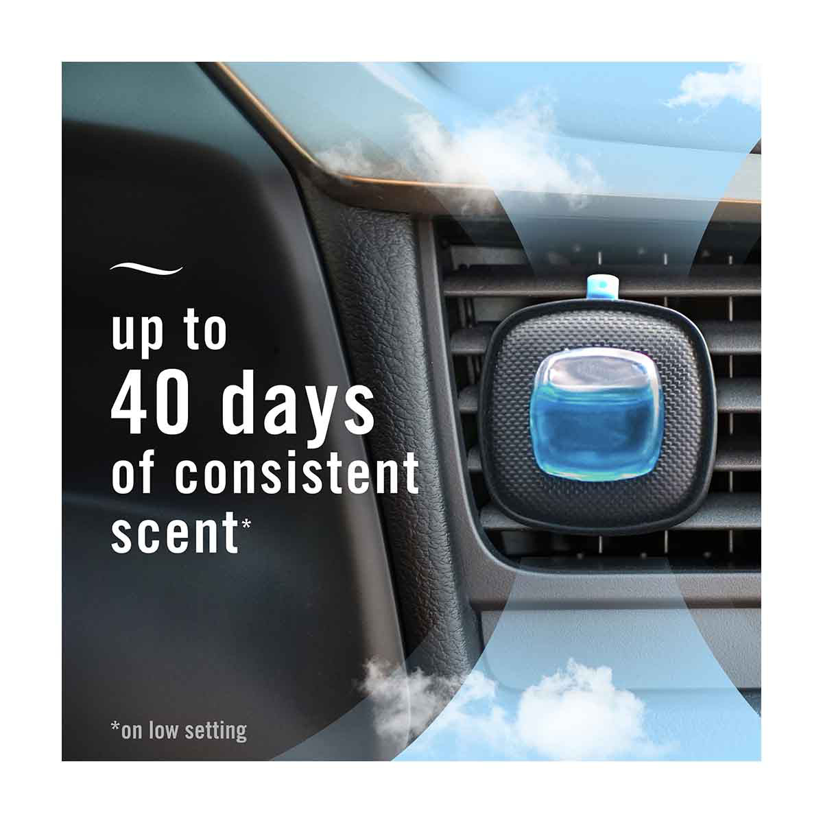 Febreze AUTO Air Freshener, Odor-Fighting Automotive Vent Clip, Evening Woods Scent, 1 Count