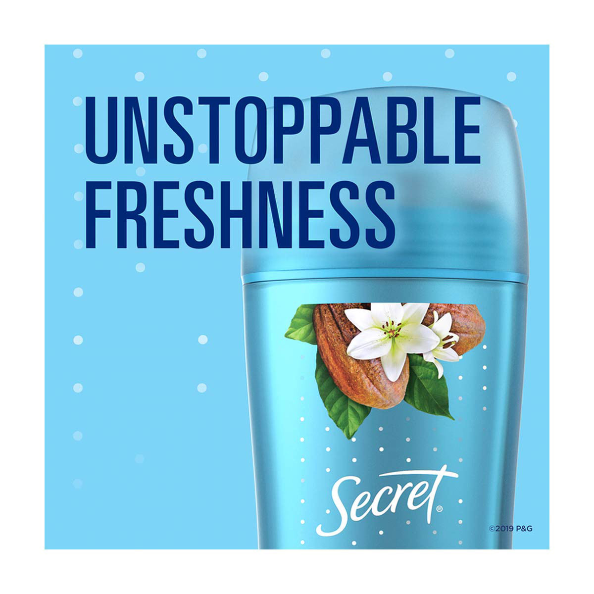 Secret 48 HR Invisible Solid Antiperspirant Deodorant, Cocoa Butter, 2.6 oz