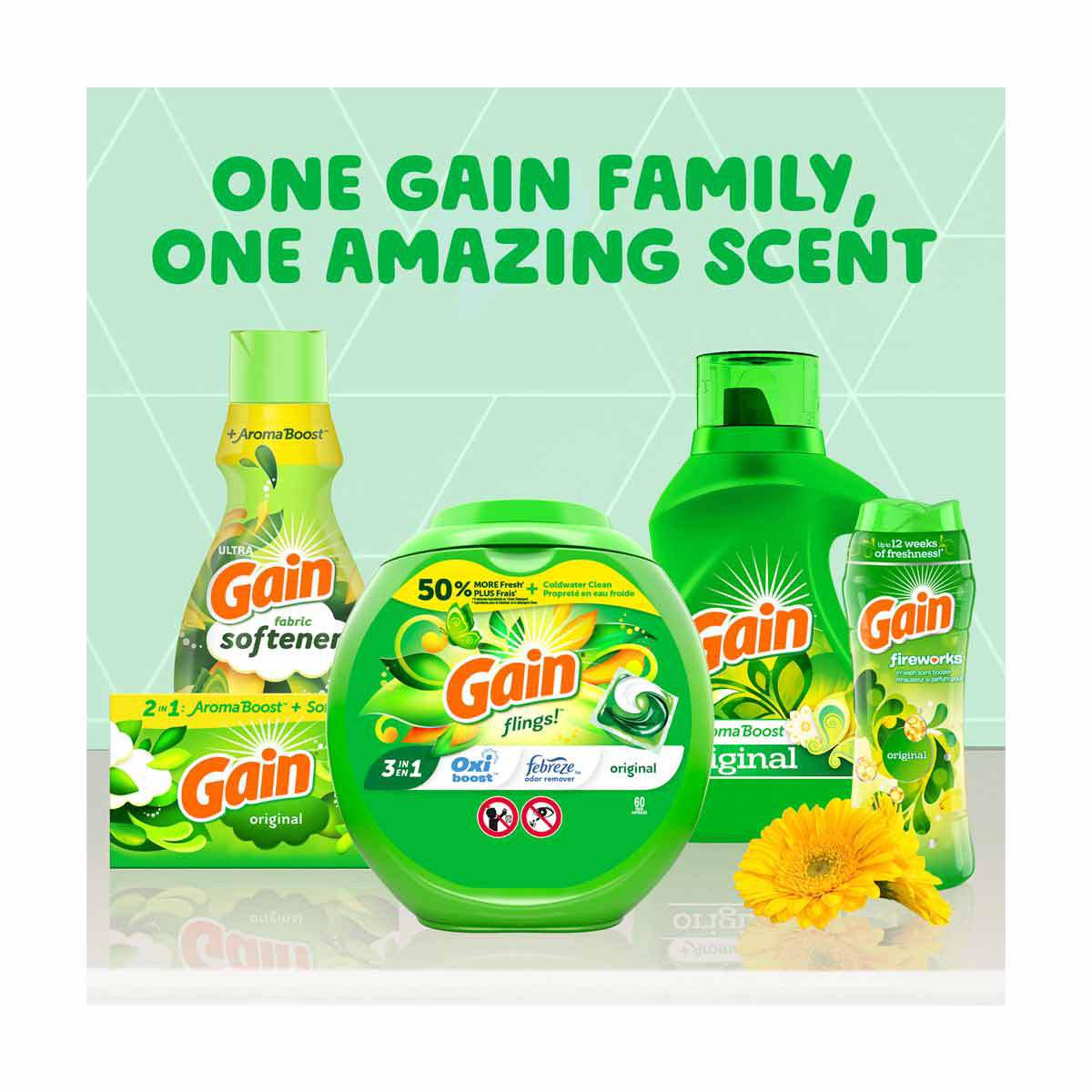 Gain Liquid Laundry Detergent, Original Scent, 46 fl oz, 32 loads, Freshness + Odor Fighting, Laundry Detergent Liquid Soap, HE compatible