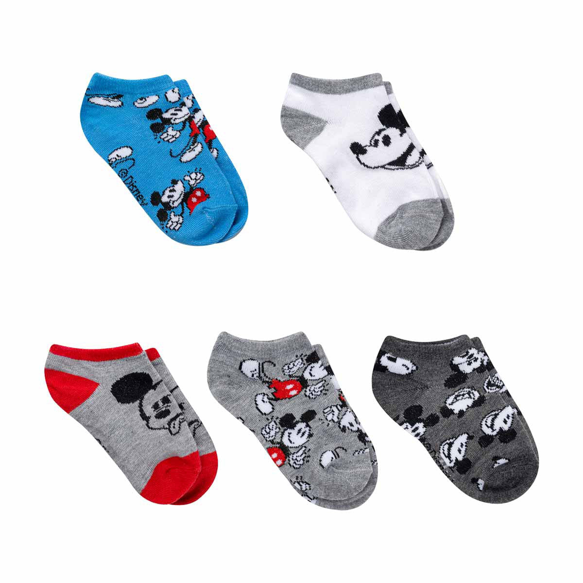 Kids Athletic No Show Socks, 5 ct, Assorted